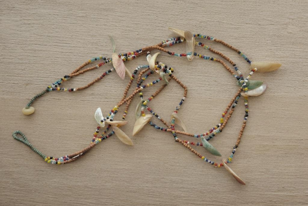 Beautiful Vintage Tribal Bead Cut Shell Bohemian Necklace