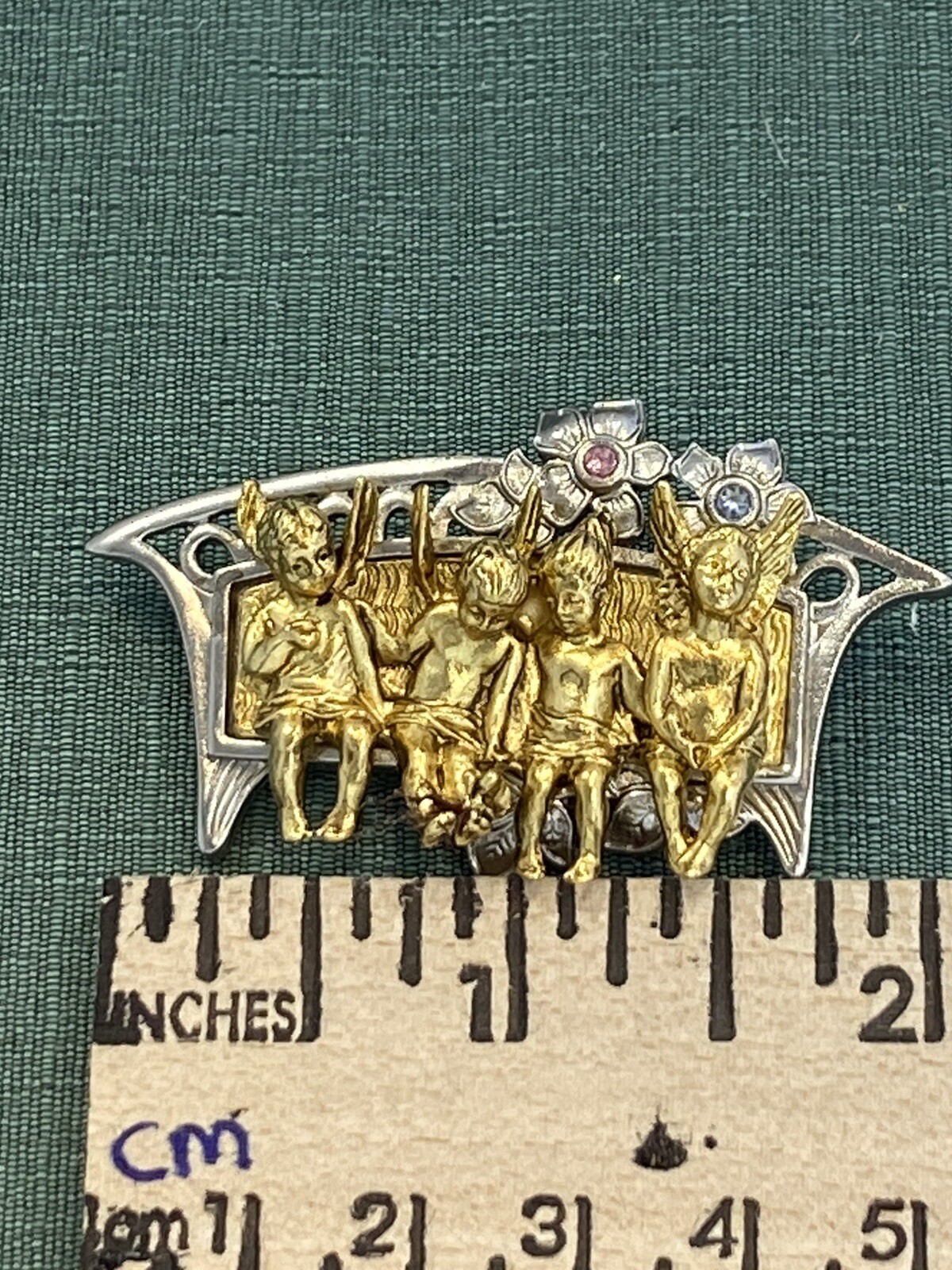 I Am Edgar Berebi My 4 In A Row Angel child Vintage Brooch pin jewelry Made 1999