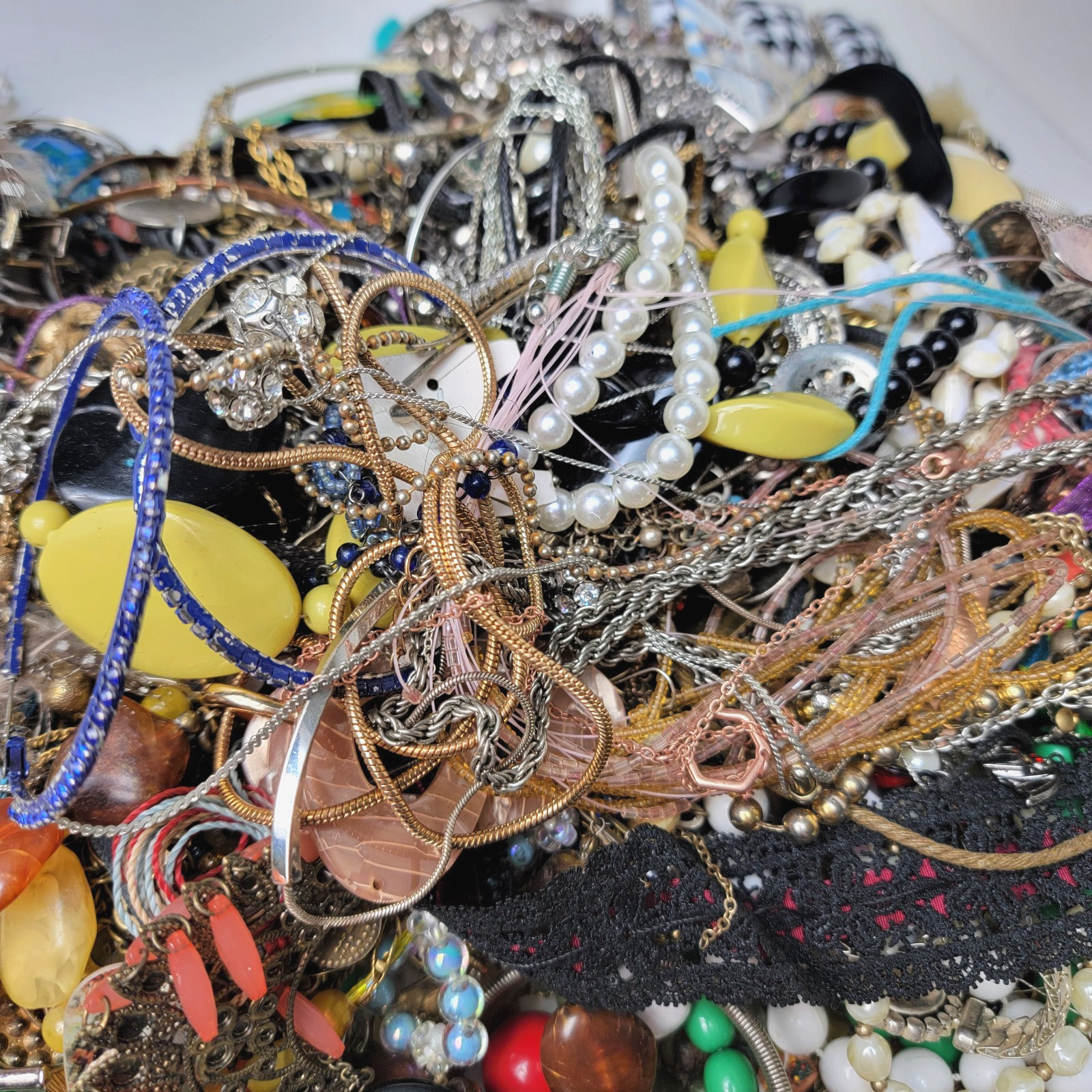 Vintage Costume Jewelry Lot Over 3 Pounds For Craft Repurpose Wear Estate Junk