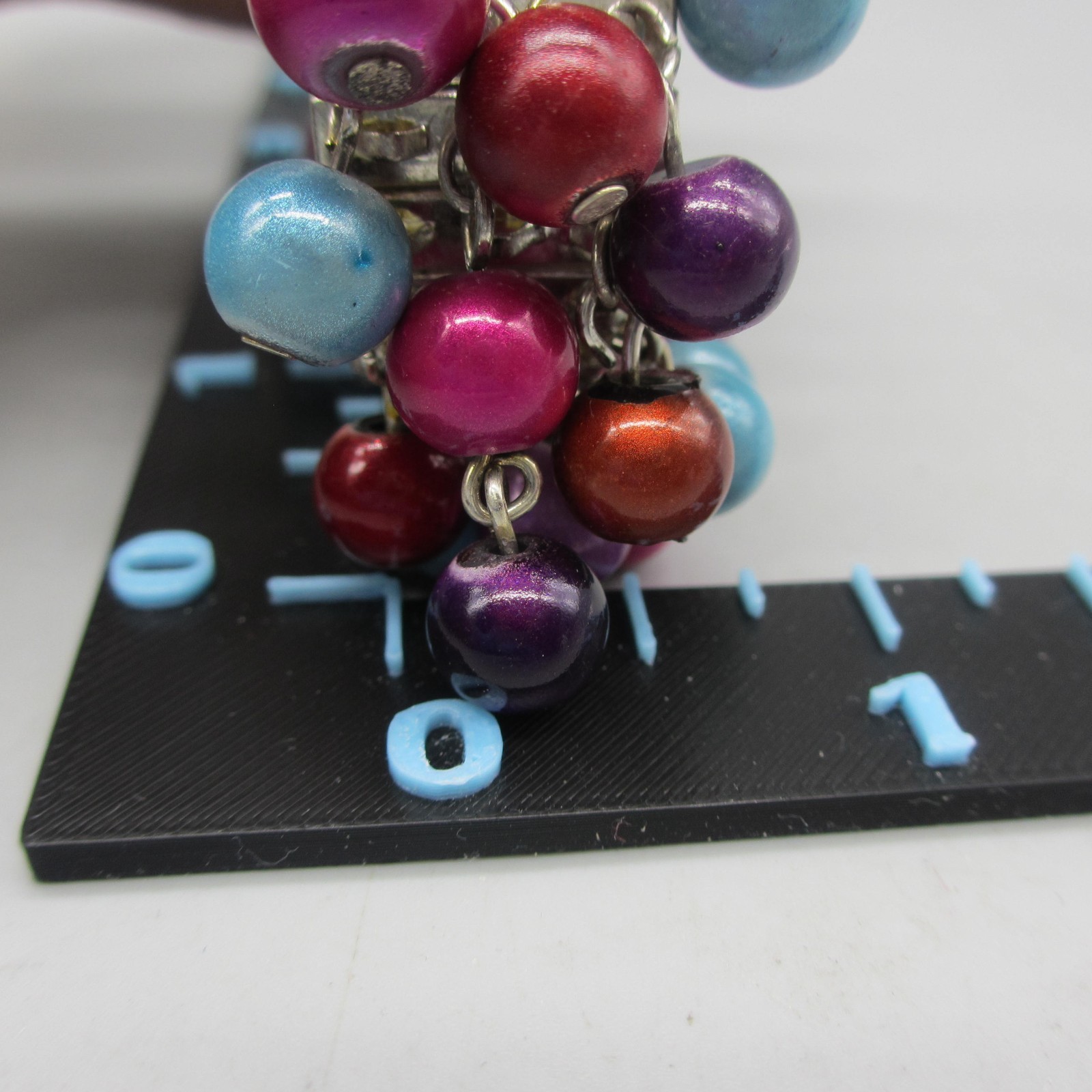 Vintage Cha Cha Expansion Bracelet Beads Red Purple Pink Blue