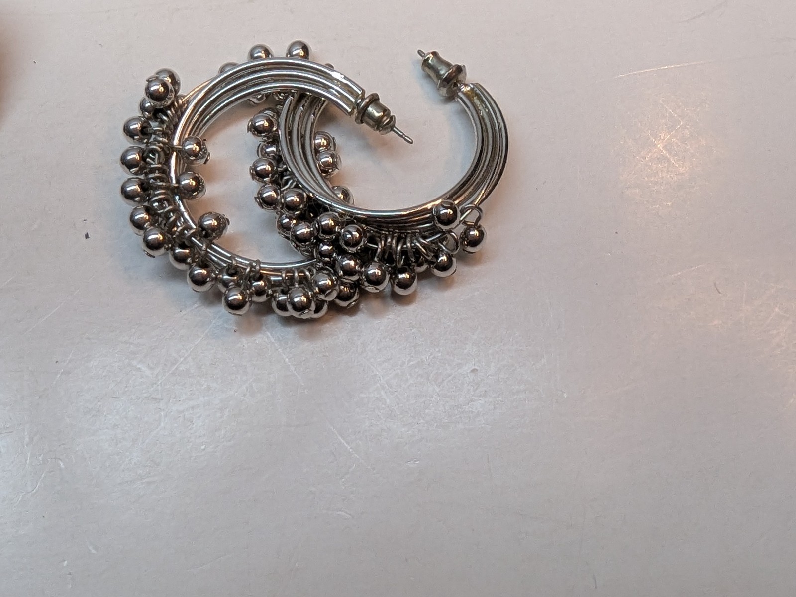 SET OF 6 Earrings Pierced Dangle Drop Hoop Silver Tone Hook Wire Beaded Jewelry