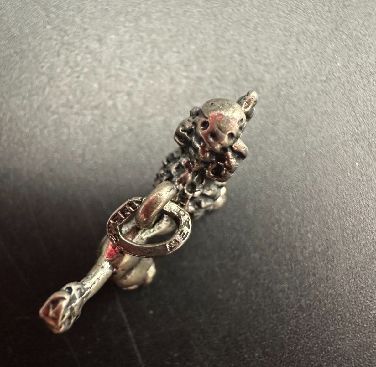 VINTAGE STERLING SILVER 3D POODLE DOG CHARM 1 cm x 2.5 cm