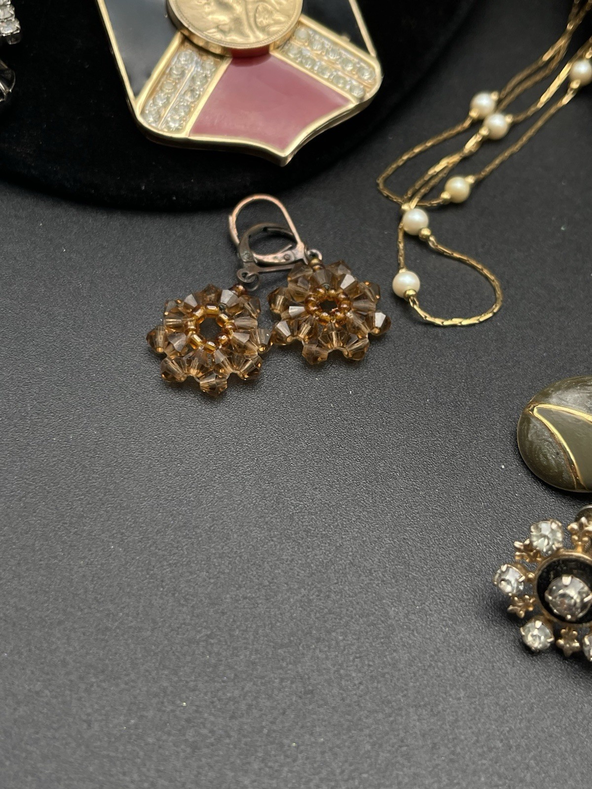 🔥 VTG Statement Jewelry Lot Rhinestones Bracelet Necklace Brooch Earrings