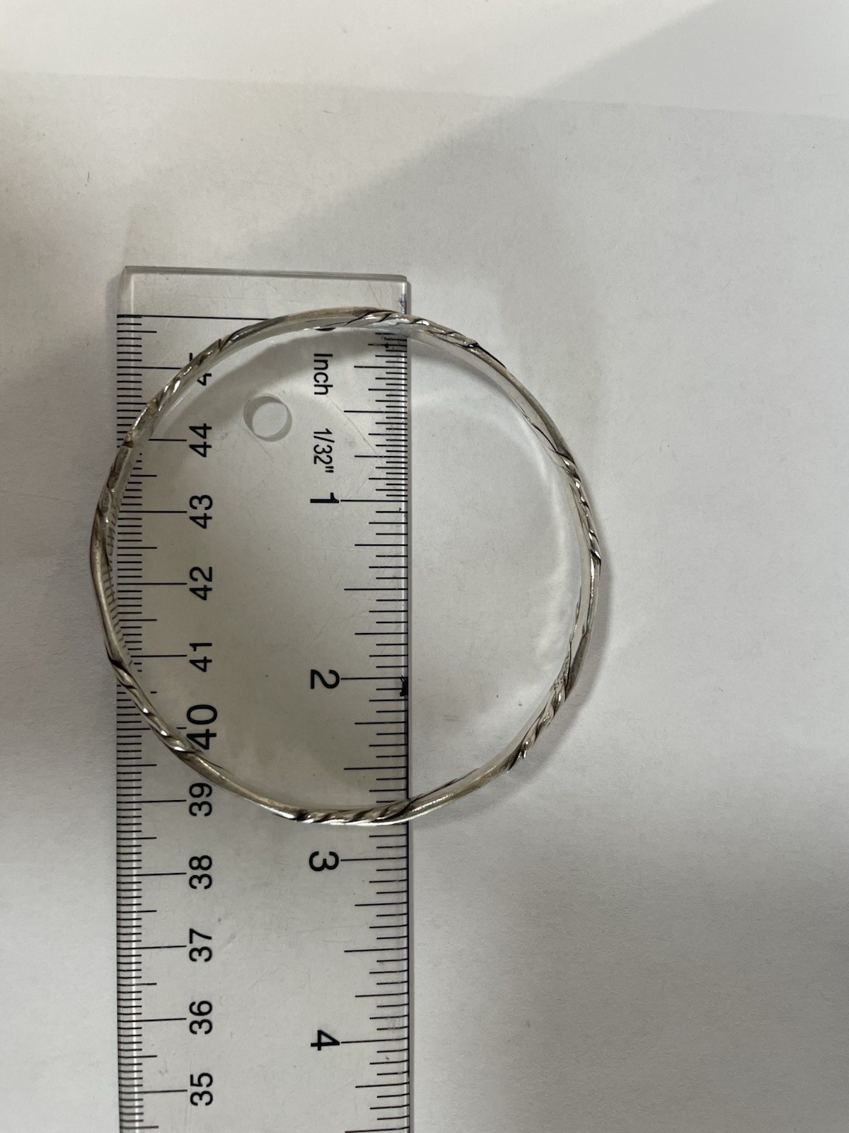 Vintage Taxco Alpaca Mexico Silver Tone Twisted Style Bangle 2-3/4 In OD 2-5/8ID