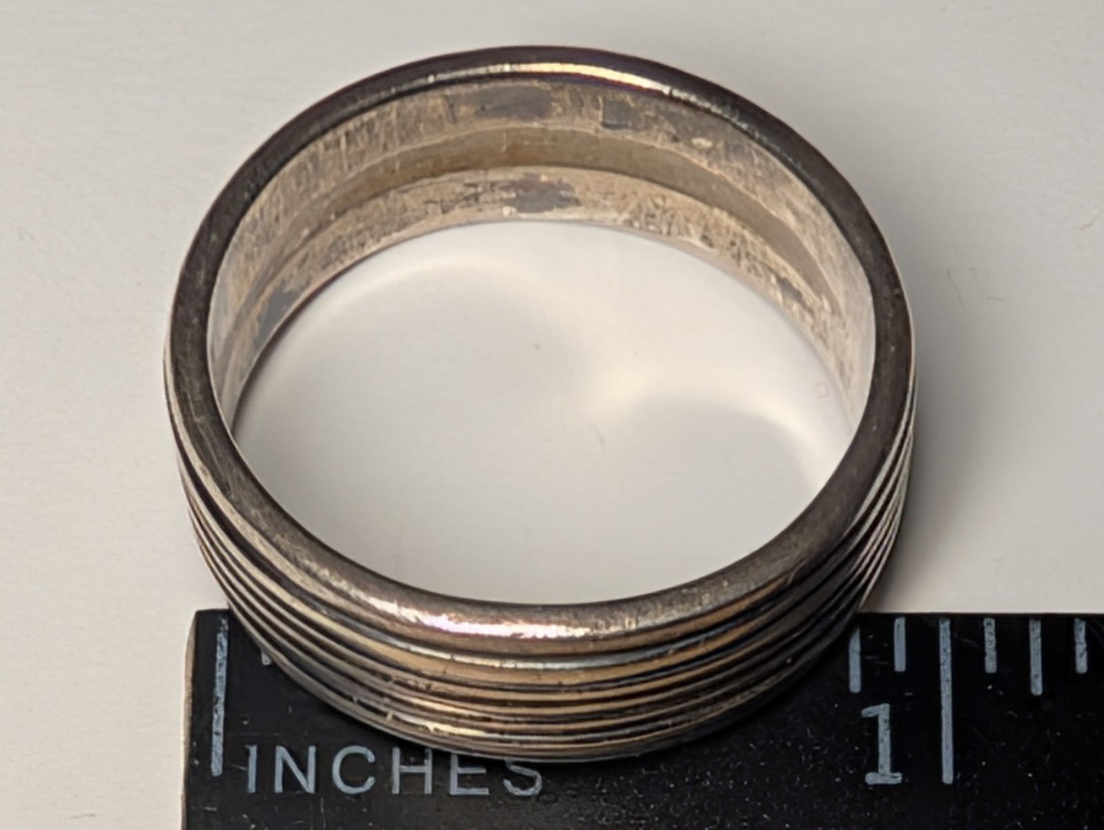 VINTAGE STERLING SILVER BAND RING ABOUT SIZE 12 1/4