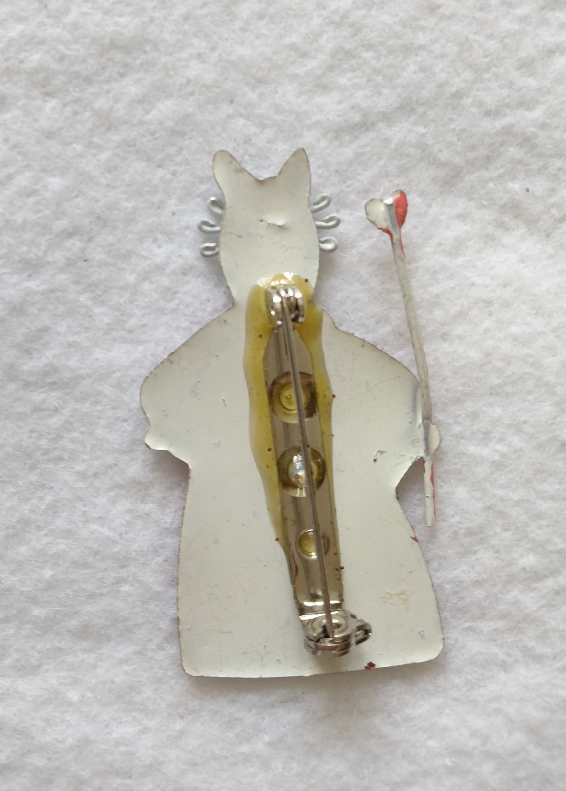 Handmade Whimsical Metallic Good Fairy Cat Brooch (164 – 2405)