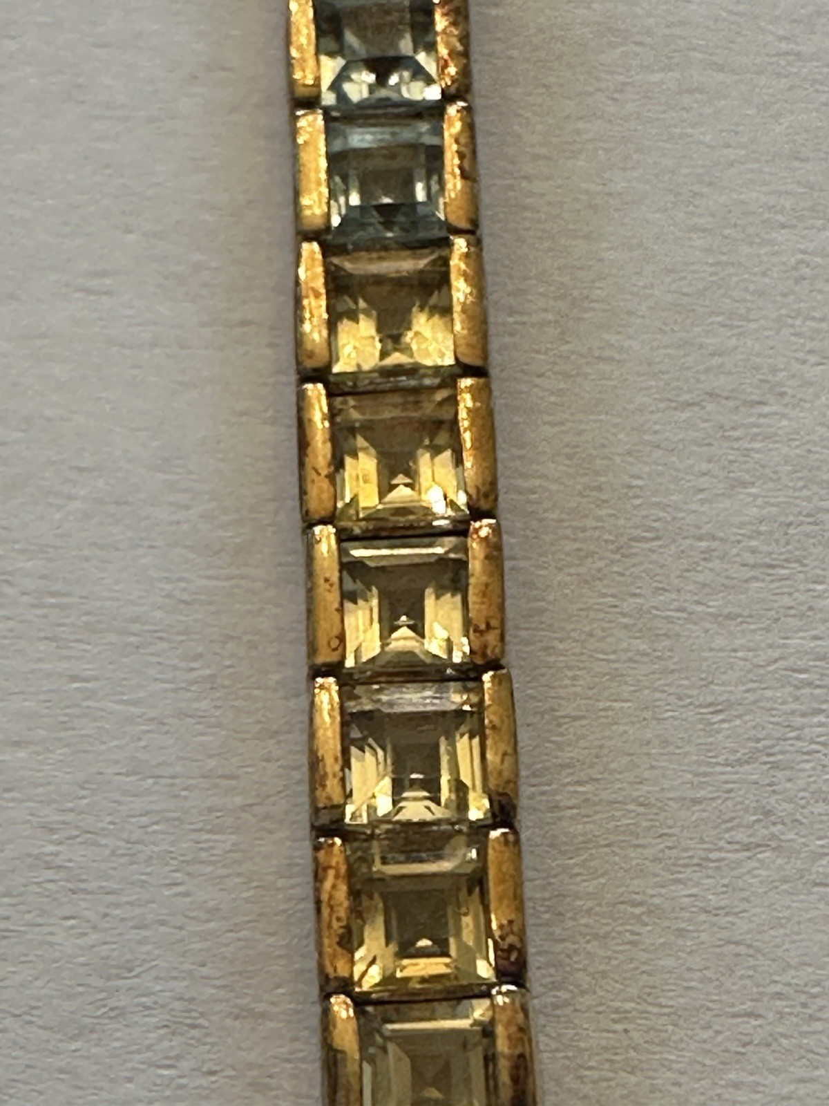 VTG Rainbow Tennis Bracelet Gold Toned Sterling 925/7.25” Long Multi-Colored