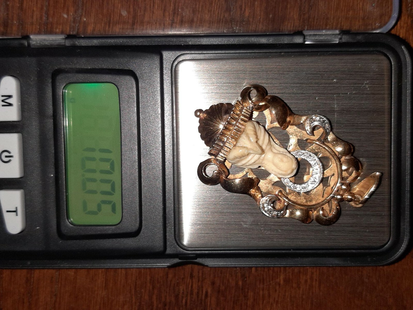 Fine Antique 18K Art Deco Gold Religious European Virgen Mary Pendant Ca 1930-40