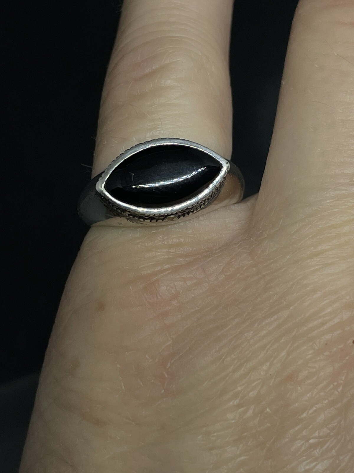 Vintage Signed CW Sterling Silver 925 Black Onyx Marcasites 6 Ring 4.38g