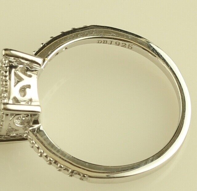 Vintage Sterling Silver DBJ 925 China diamond cluster ring