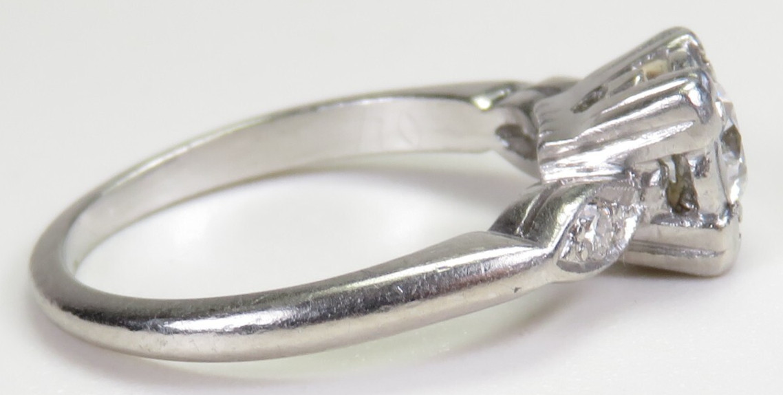 Antique 1920’s Diamond Engagement Platinum Ring Size 6 UK-L1/2 EGL USA Art Deco