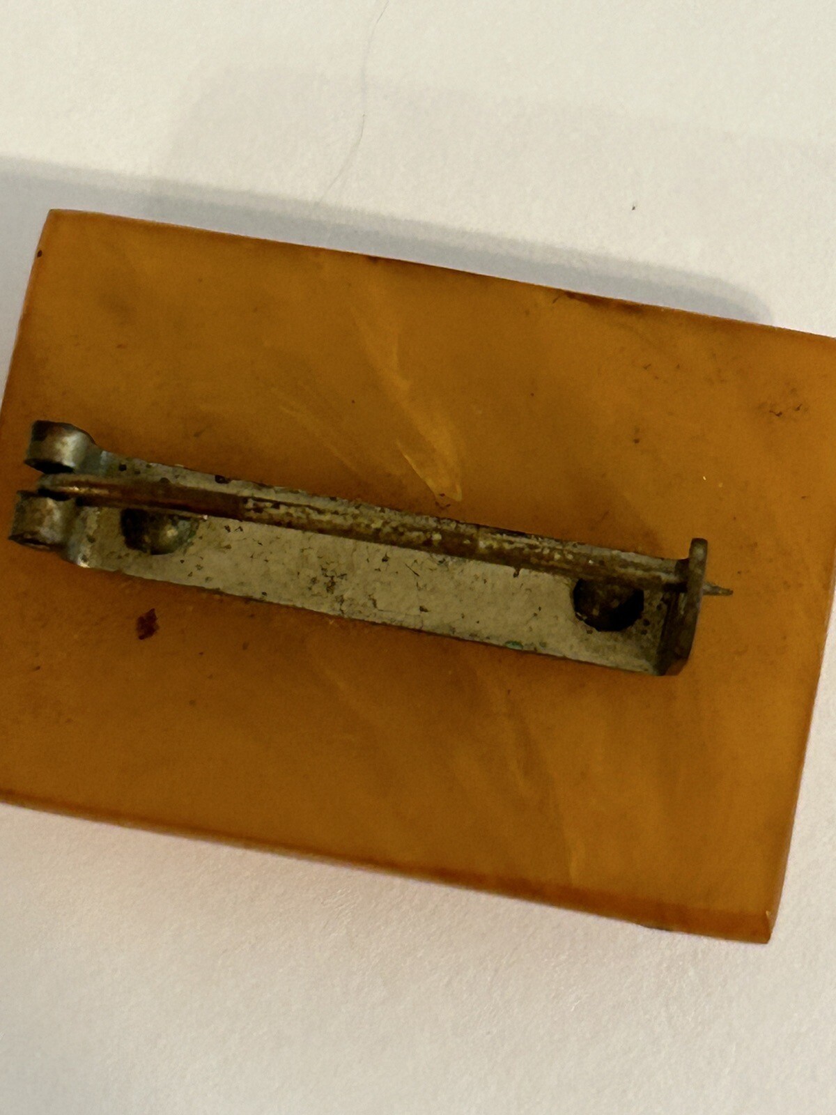 AntiqueVintage Natural Beryl YellowGold Colour Dress Pin