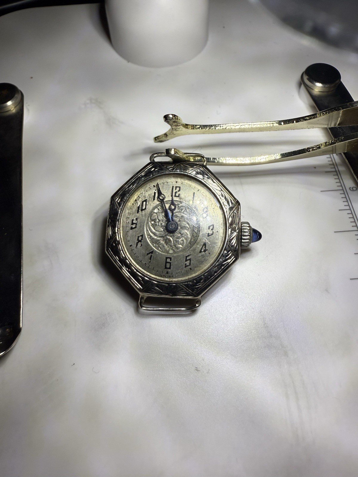 1920s Art Deco Elain Watch With 14k White Gold Case