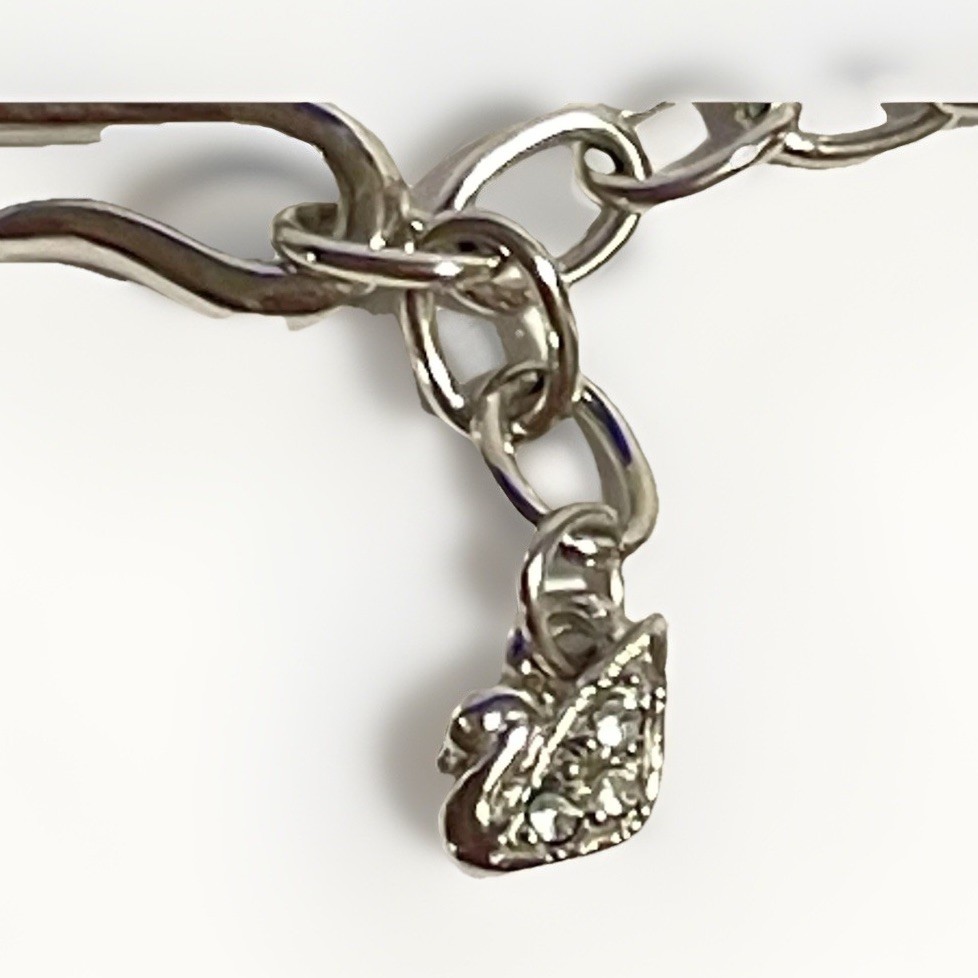 Vintage Swarovski Clear Pave Crystal Wave Collar Necklace-Signed Swan Mark