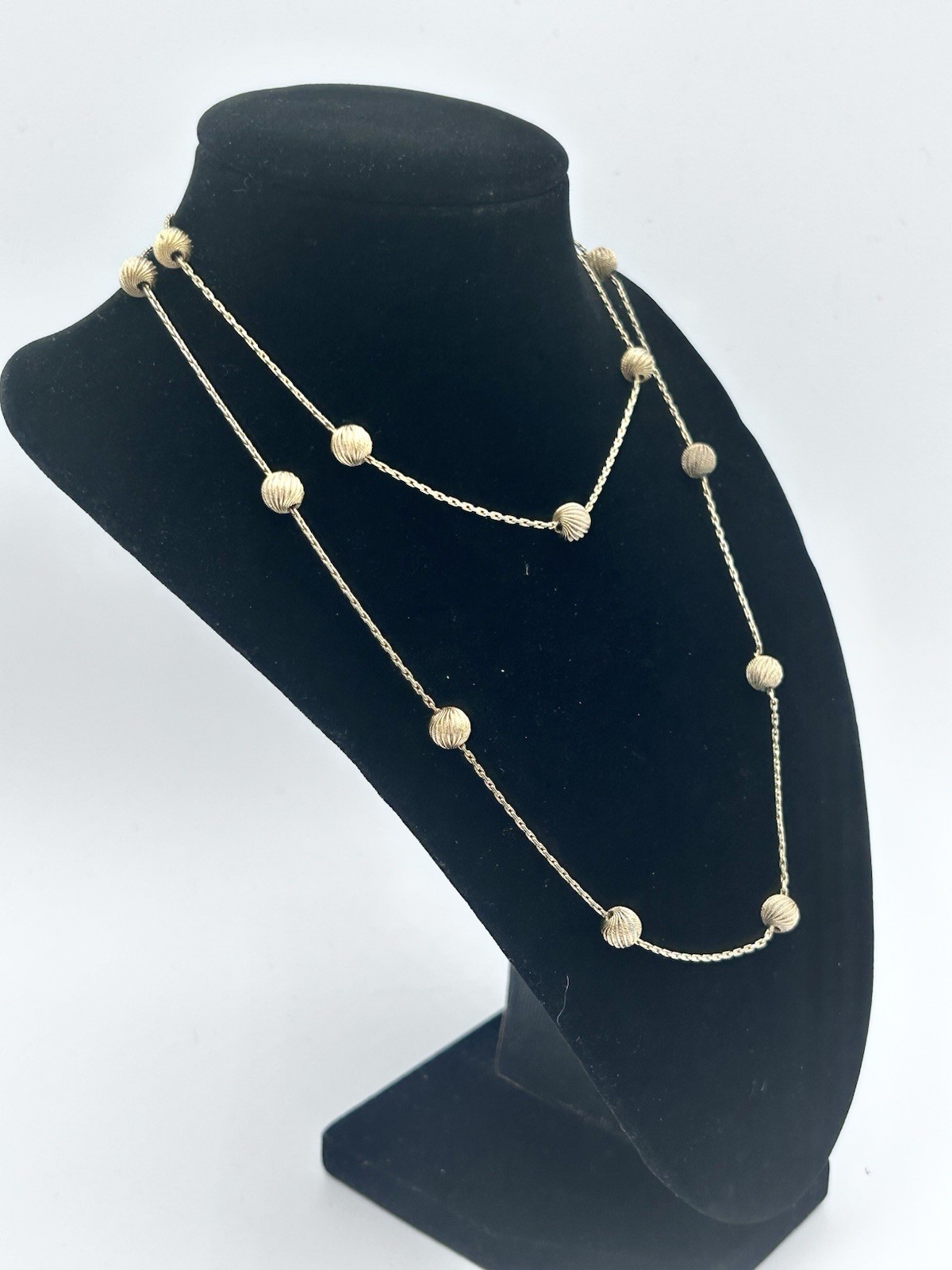 Vintage 1969 Henkel & Grosse Opera Gold Plate Ball Necklace Tested 16”