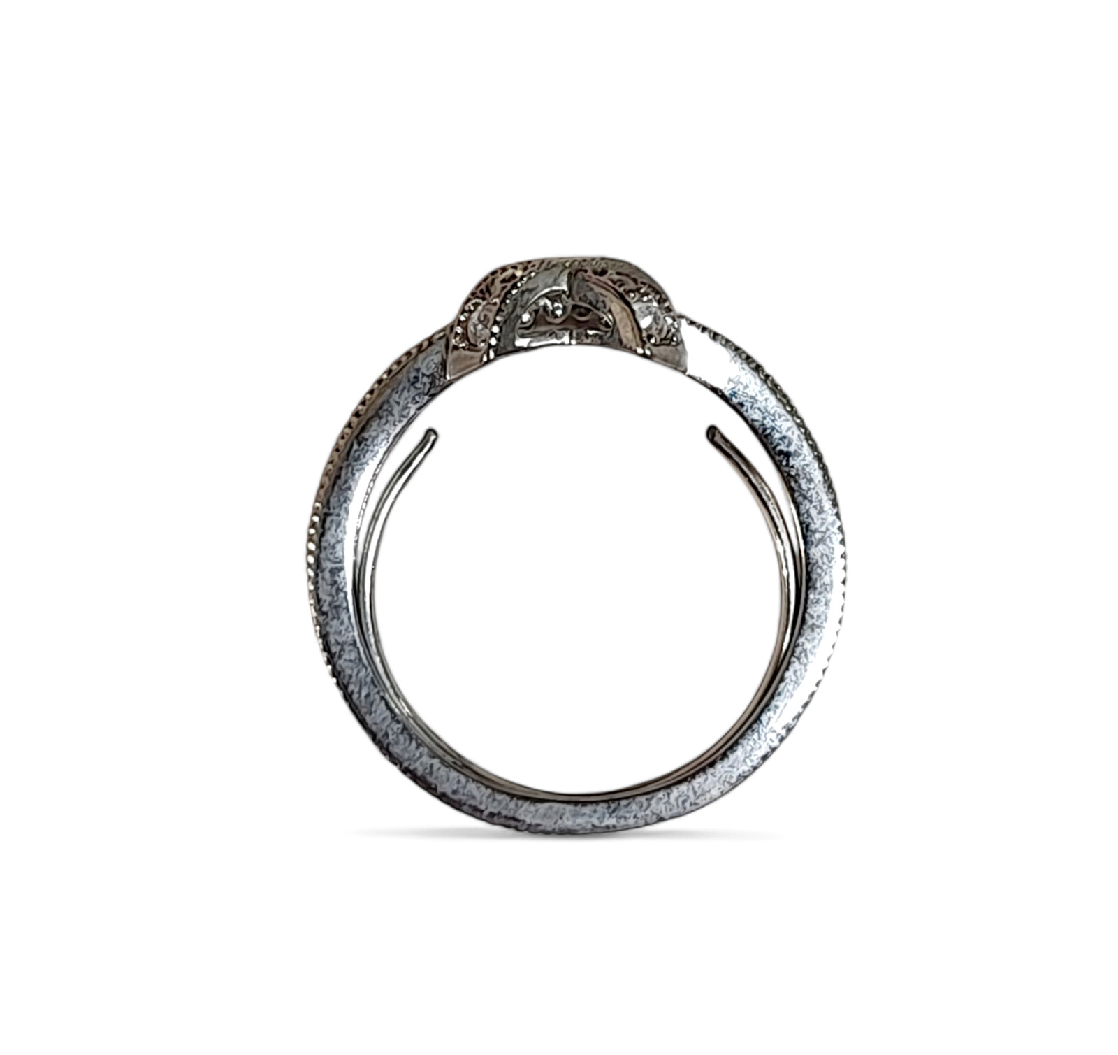 VTG Crisscross Glam Pavé Rhinestone In Stainless Statement Ring Size 9.75 – 11.5
