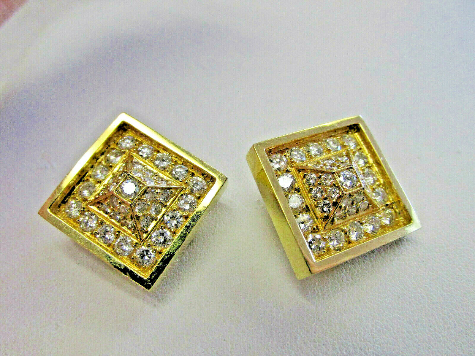 5.00 ctw VVS1 VS1 Diamond Earrings 18k Gold Heavy Duty Omega Backs MAKE OFFER