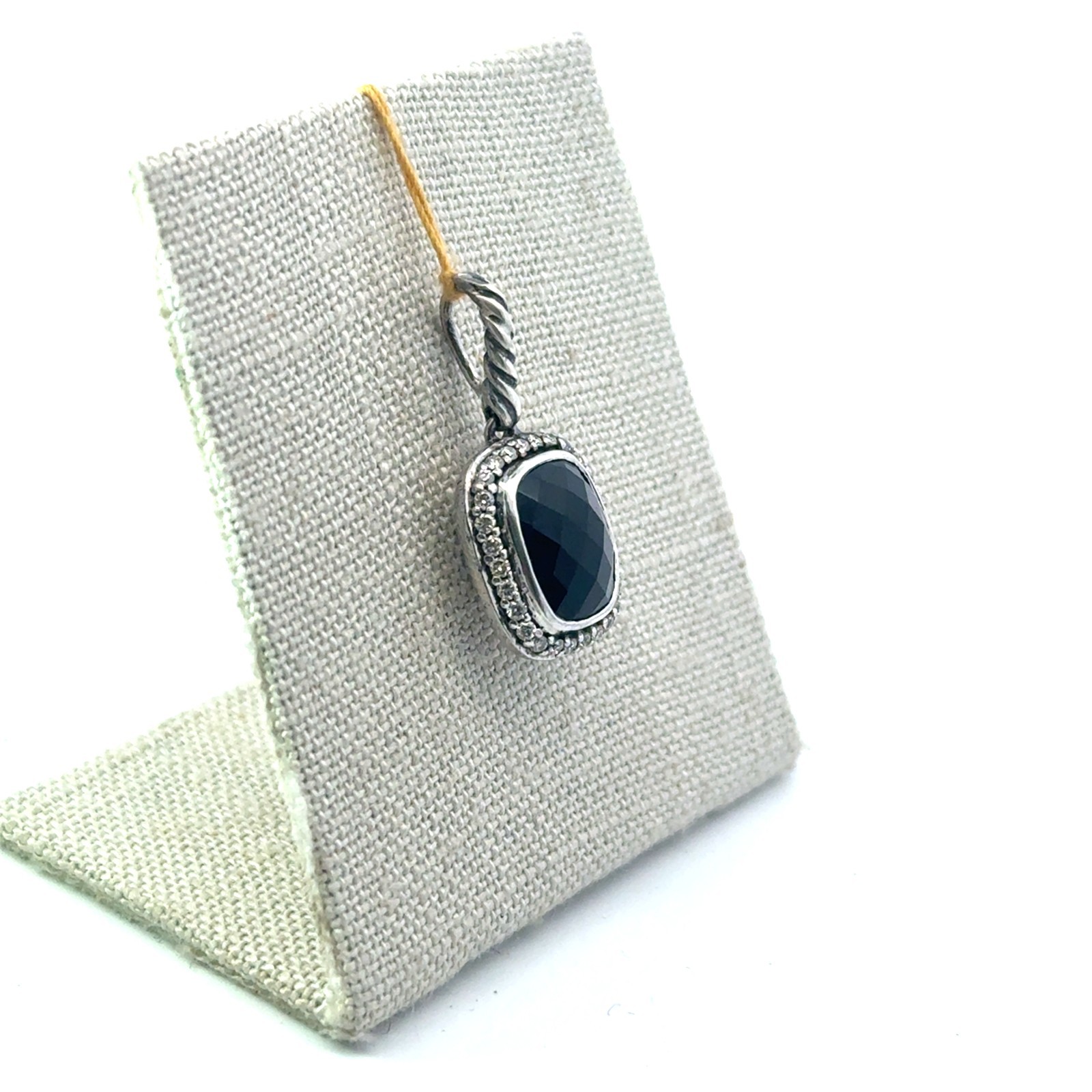 David Yurman silver onyx and diamond pendant