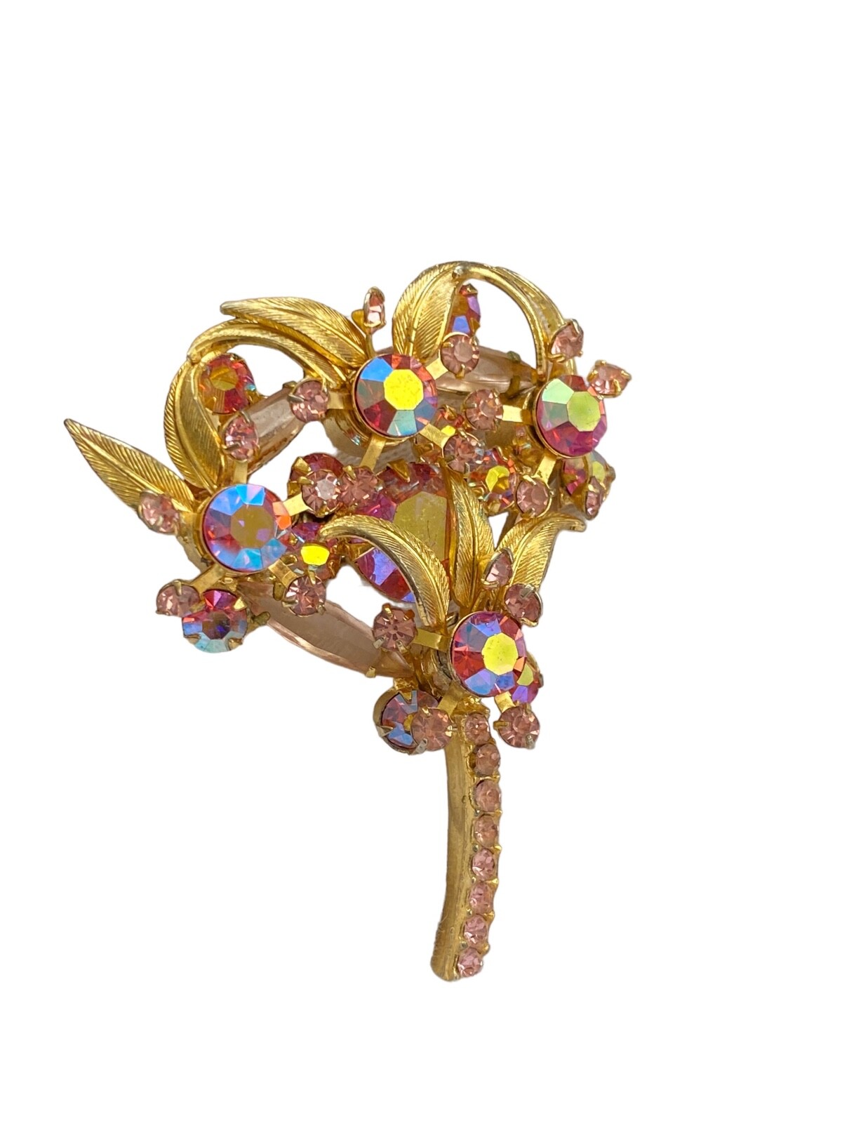 Vintage Juliana D&E Brooch Reference Book Piece 1964 60s MCM Pink Floral Spray