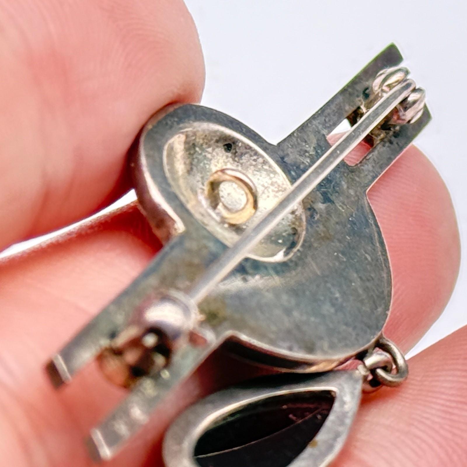 Vintage Modernist Art Deco Sterling Silver Pin Brooch