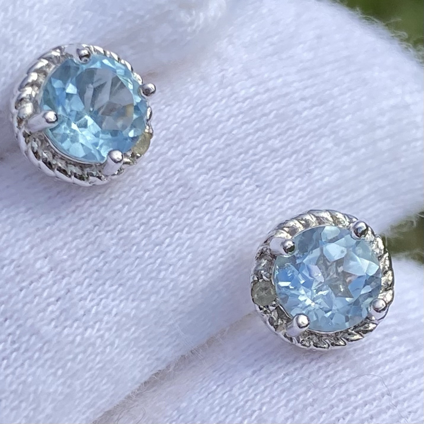 Dee Berkley DBJ Sterling Silver 925 & Blue Topaz Stud Earrings