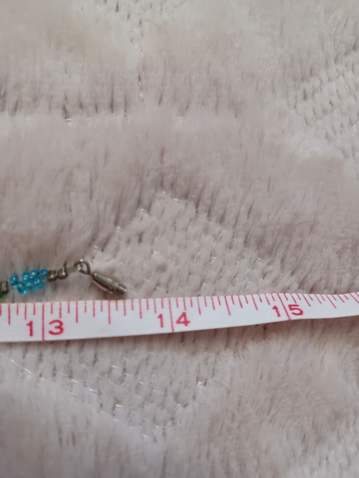 Vintage 90’s Y2K Early 2000’s Handmade Seed Bead Choker Necklace Blue Green