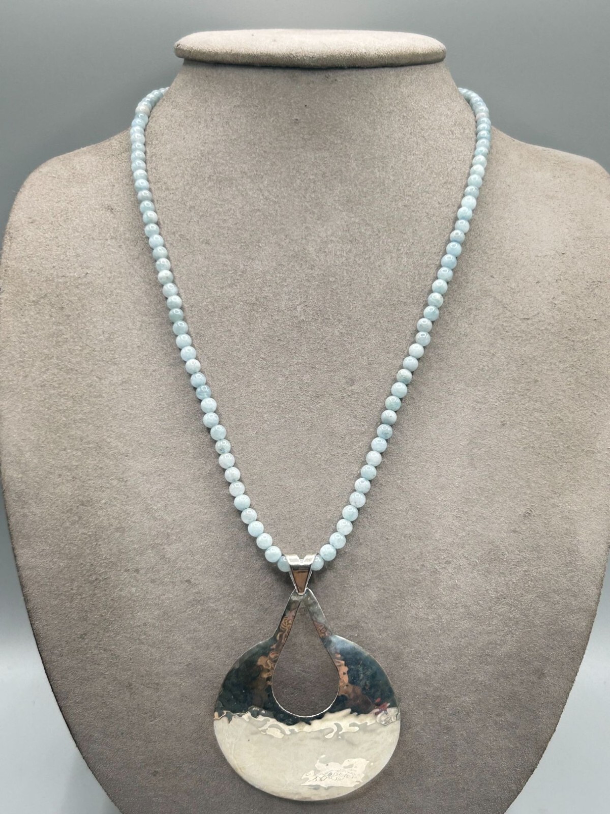 DOMINIQUE DINOUART DESIGN DDD Blue Stone Necklace With Large Sterling Silver