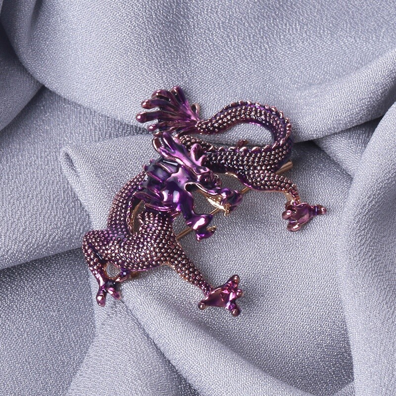 New Enamel Dragon Women Coat Brooch Pin Accessories Vintage Antique Jewelry