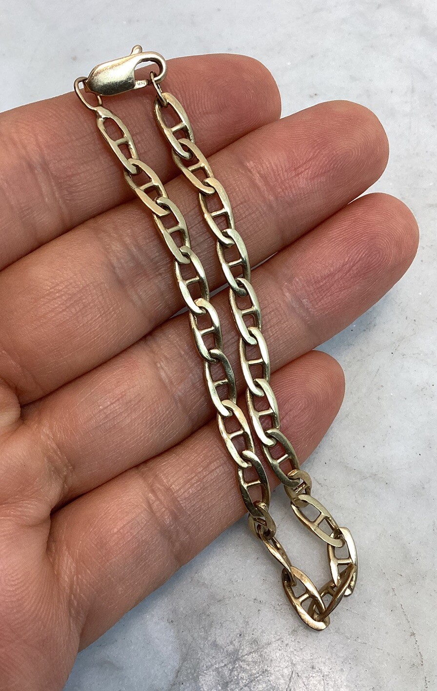 Vintage 14K Gold Anchor Mariner Link Chain Bracelet 4.91 Grams
