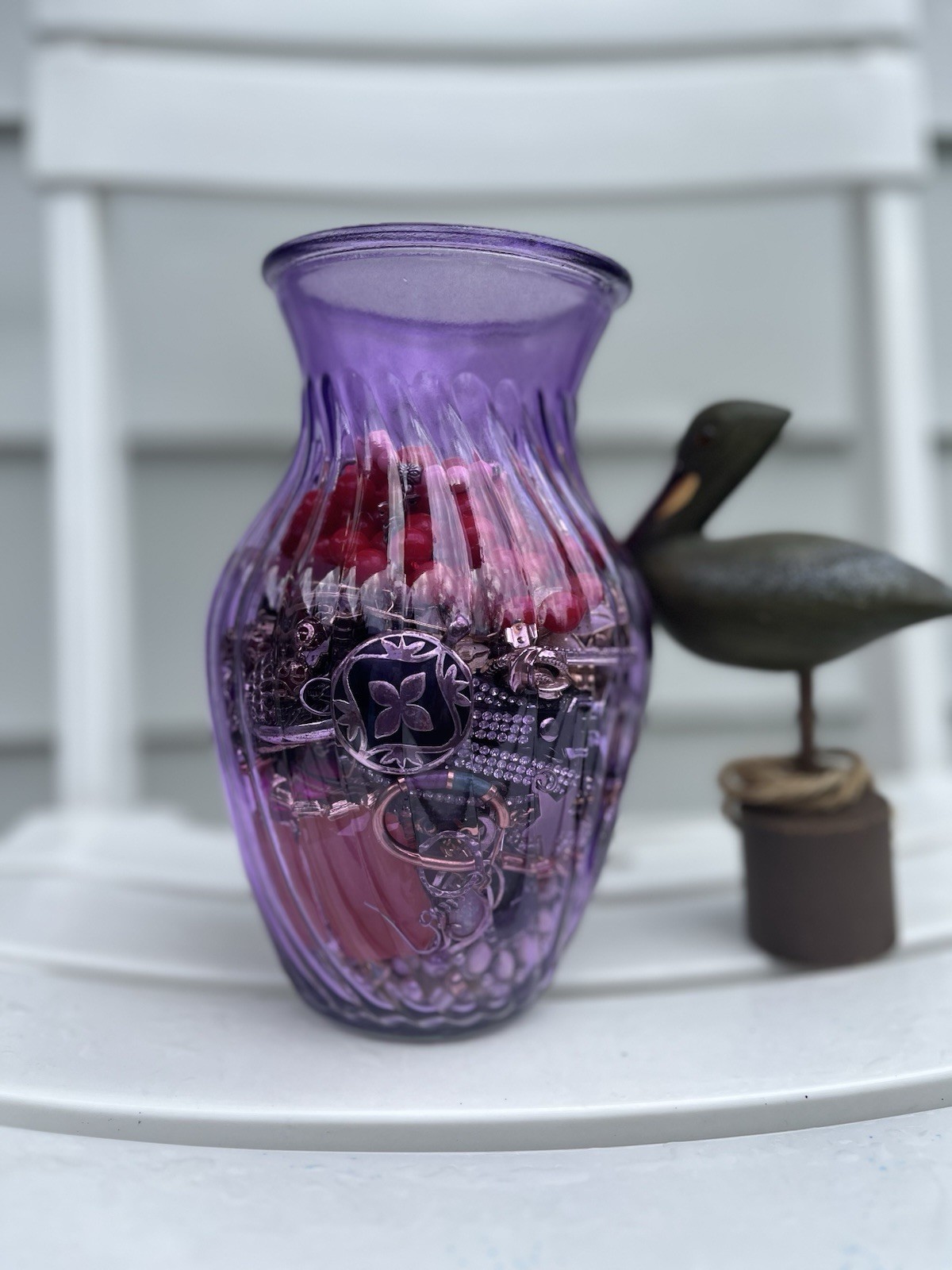 PURPLE Mystery Jewelry Jar- Vintage & Modern Jewelry- Trifari Lisner Avon- 3 Lbs