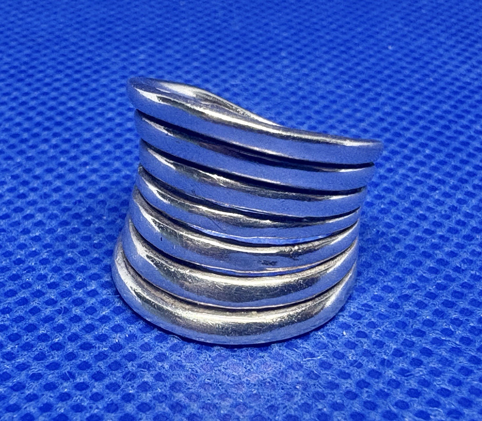(09) Saddle Modernist 6.9g 1970 Vintage 925 Sterling Silver Multi Ring Size 5.25