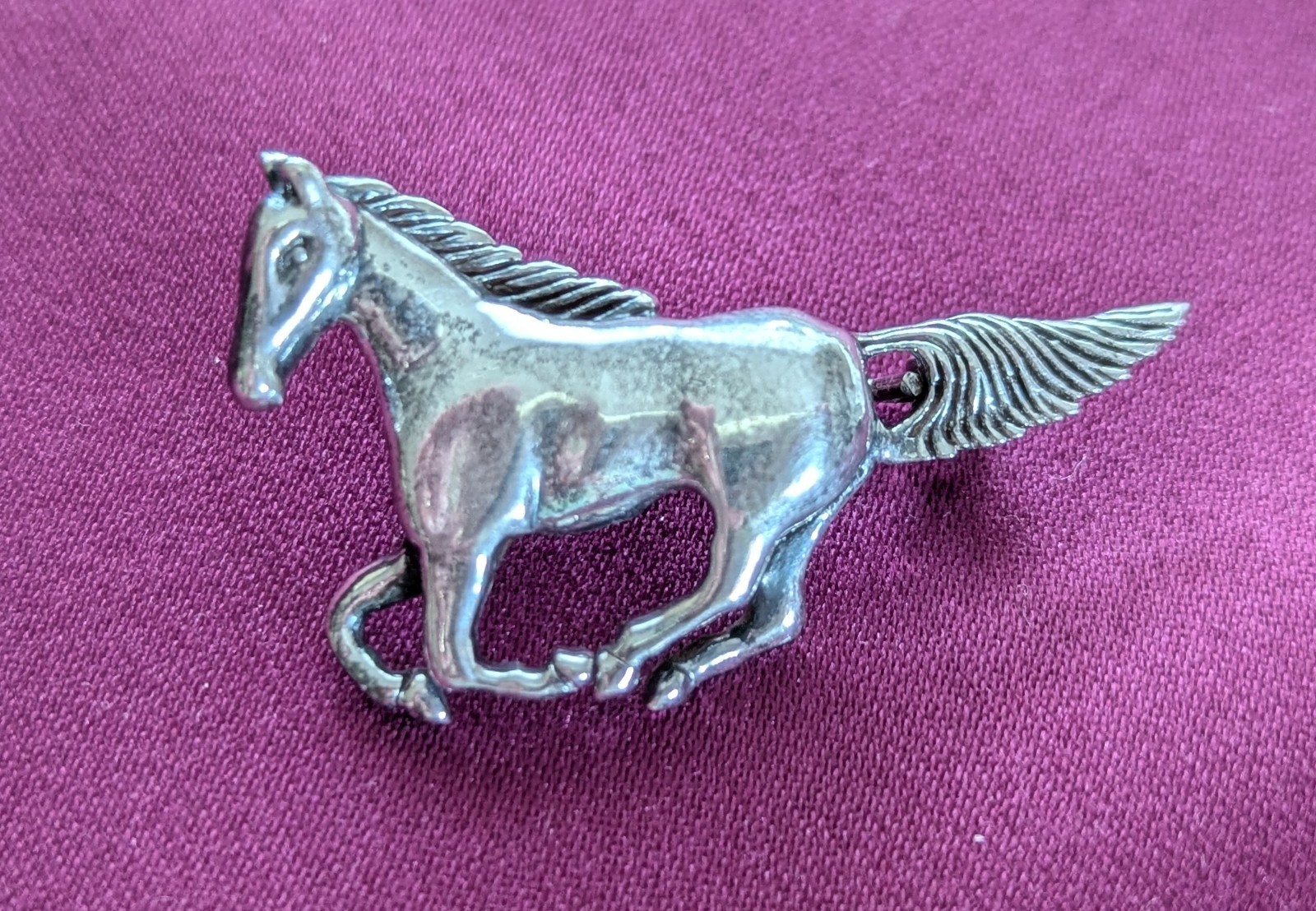 Vintage Sterling Silver 925 Running Galloping Horse Ladies Pin Brooch 1.5 “