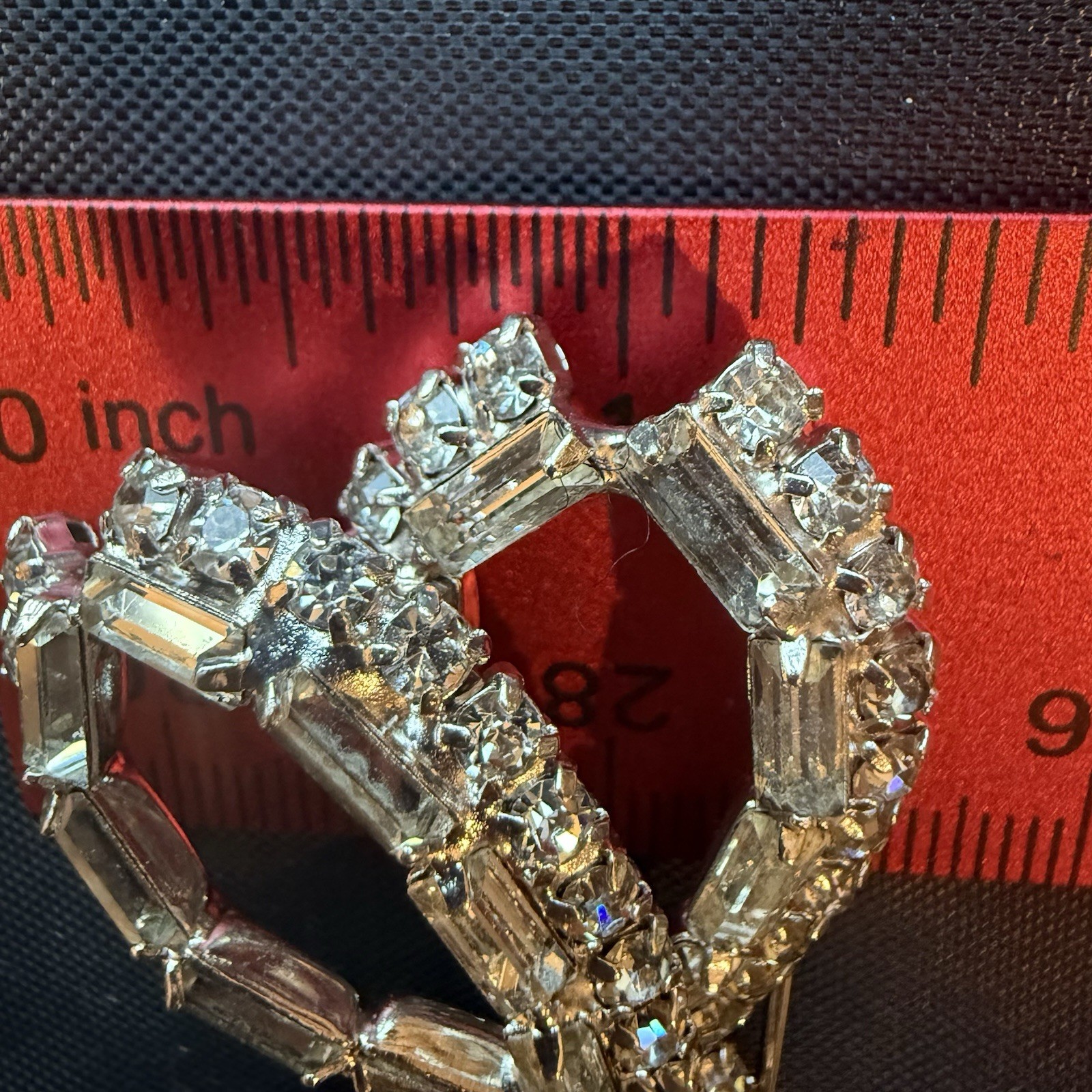 Vintage Rhinestone Bow Brooch/pin Baguette, Round And Emerald Cut Stones