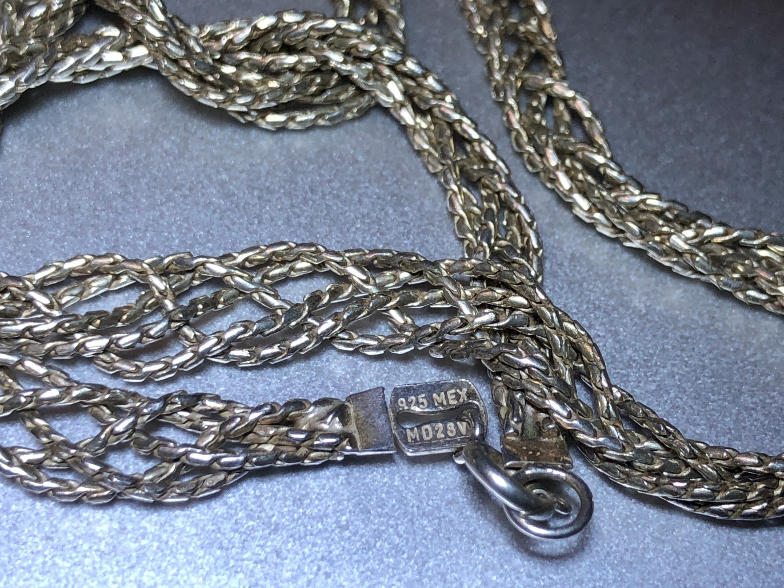925 Sterling Silver Necklace 19-3/4 long Jewelry Unisex Chain MEX MD28V Vintage