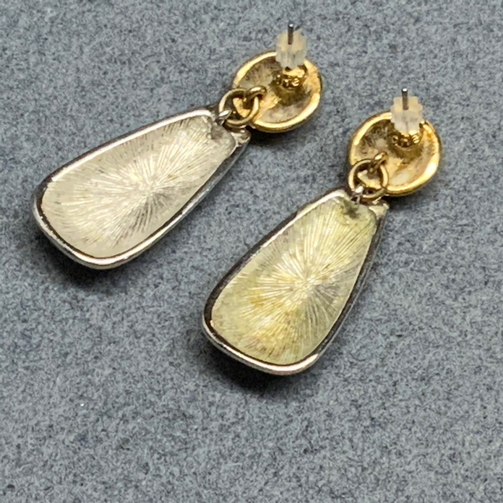 Drop Dangle Pierced Earrings 2 In As Is Gold Silver Classic Vintage Retro Glam