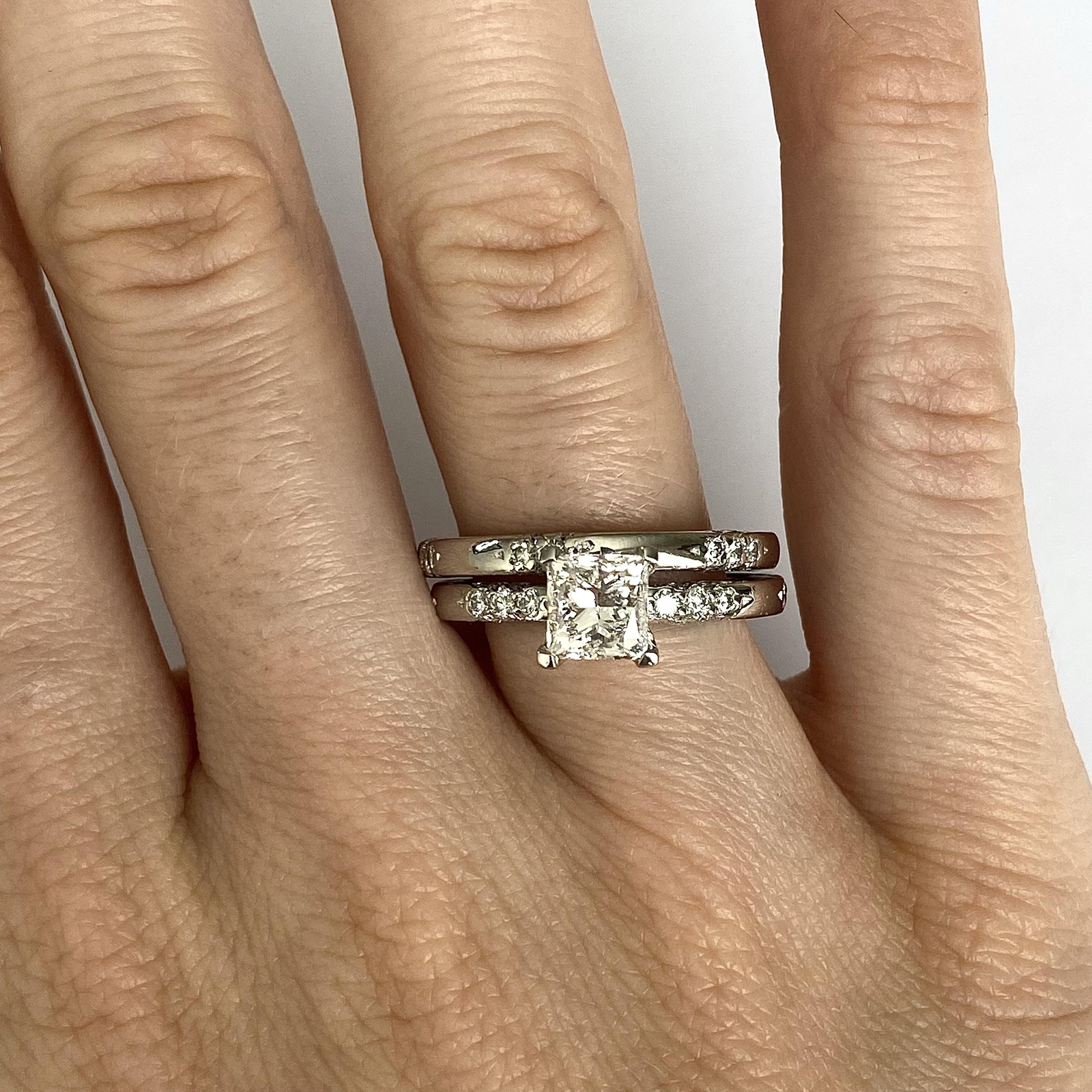 Michael Barin in Platinum Diamond Ring Set 12G GIA SI2