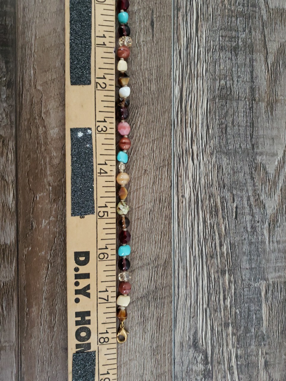 VTG Multi Polished Gemstone Necklace 16.5″ Knotted Faceted Glass Agate