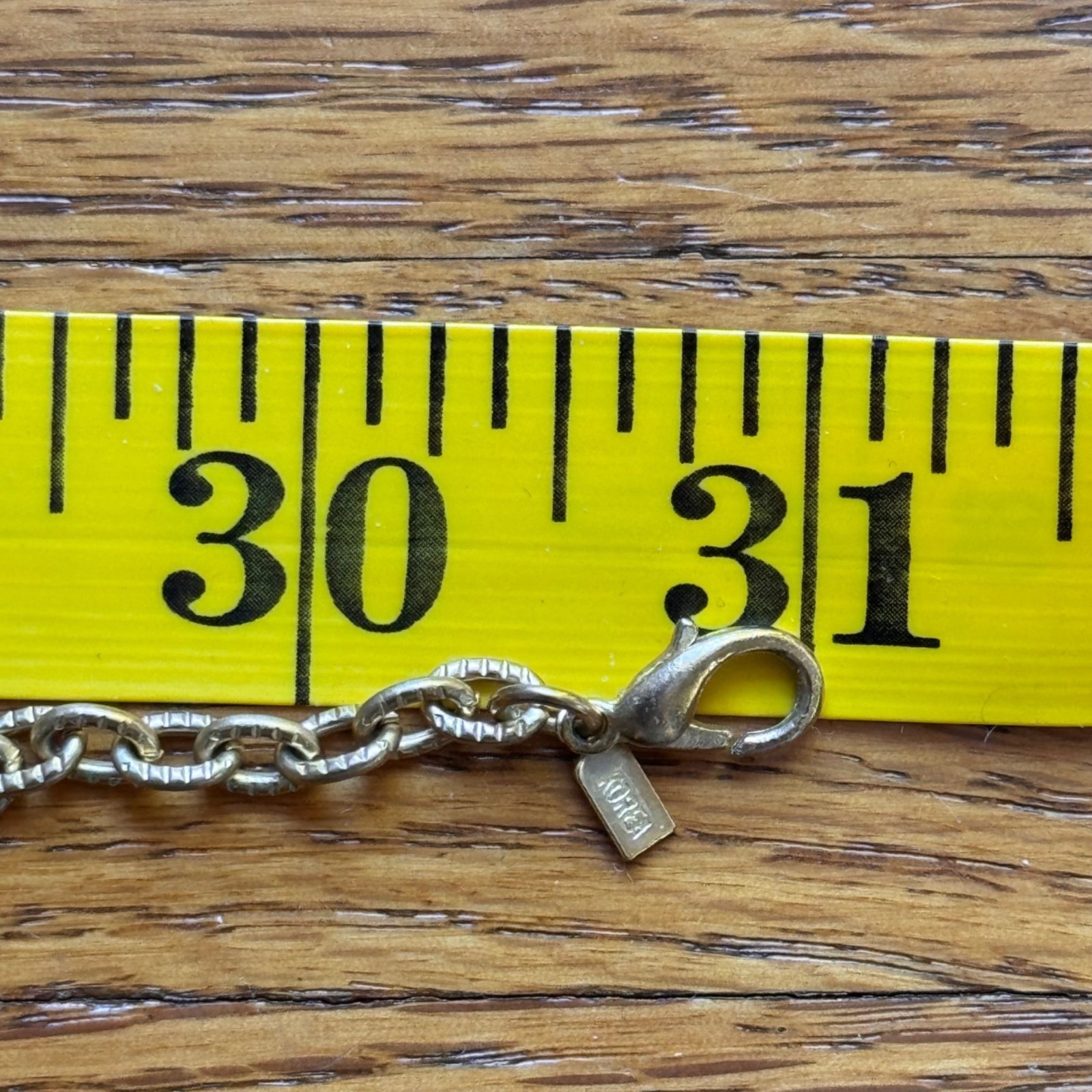 Gold Tone 31 Inch Chain-Link Necklace 1980s Lobster Claw Clasp Stamped Korea Vtg