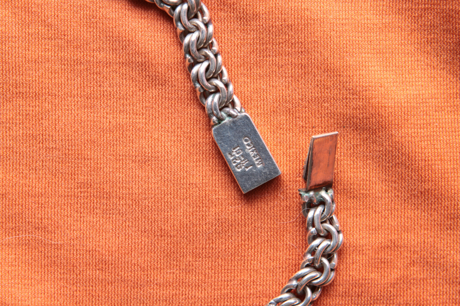 Vintage Sterling Silver Hand Made Mexico Chain 65.3 grams 18 3/4″ long 8mm