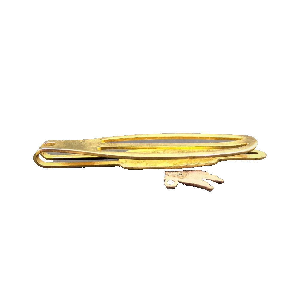 Vintage Tie Clip or Money Clip Roller Skate with Wings Gold Tone