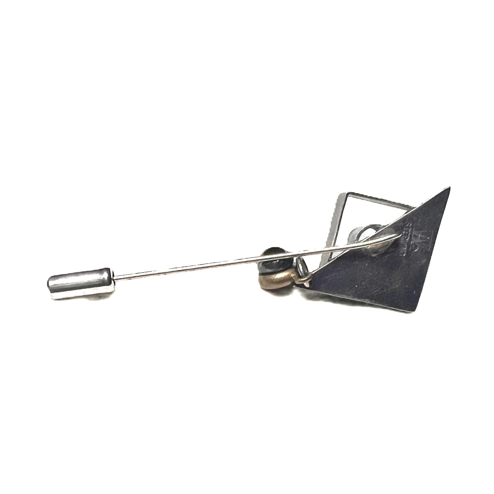 Modernist Sterling Silver Amethyst Stick Pin • 1980s–1990s Studio Artisan
