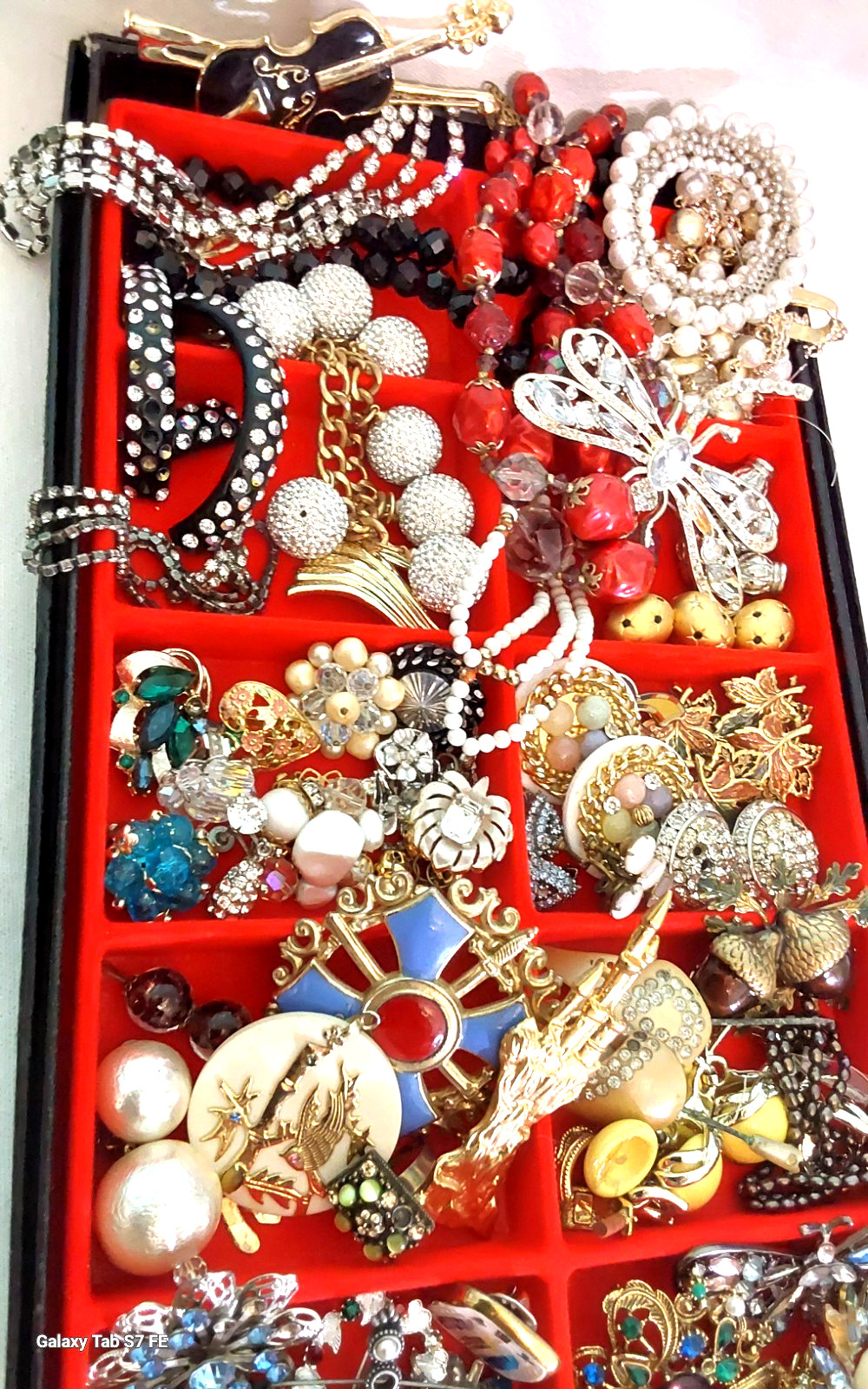 Vintage Rhinestone Necklace Brooch Earring Unique Mix Few Signed Repair Lot