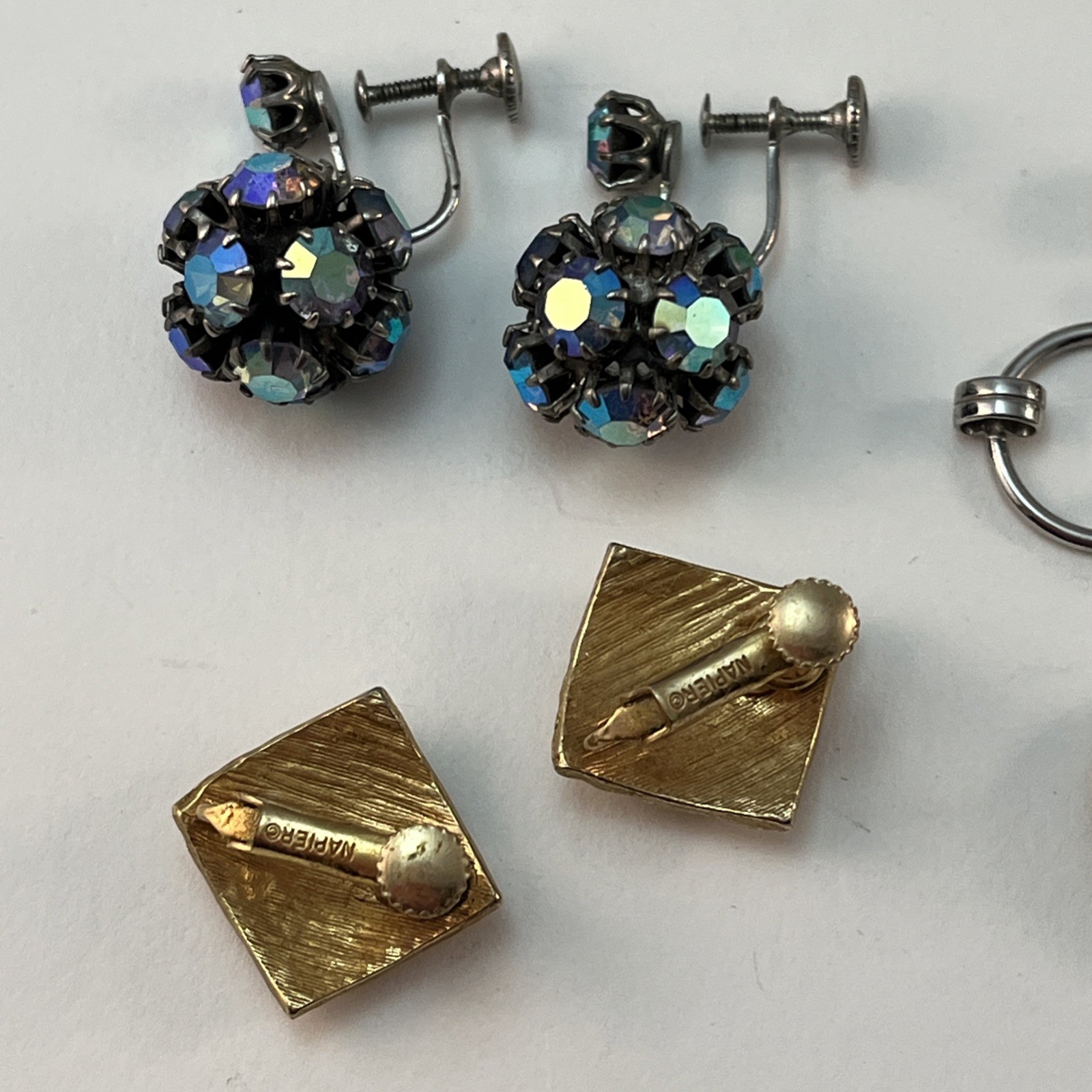 Vintage LOT of 8 Pair Clip-On Screwback Earrings Weiss Gay Boyer Napier Lazuli