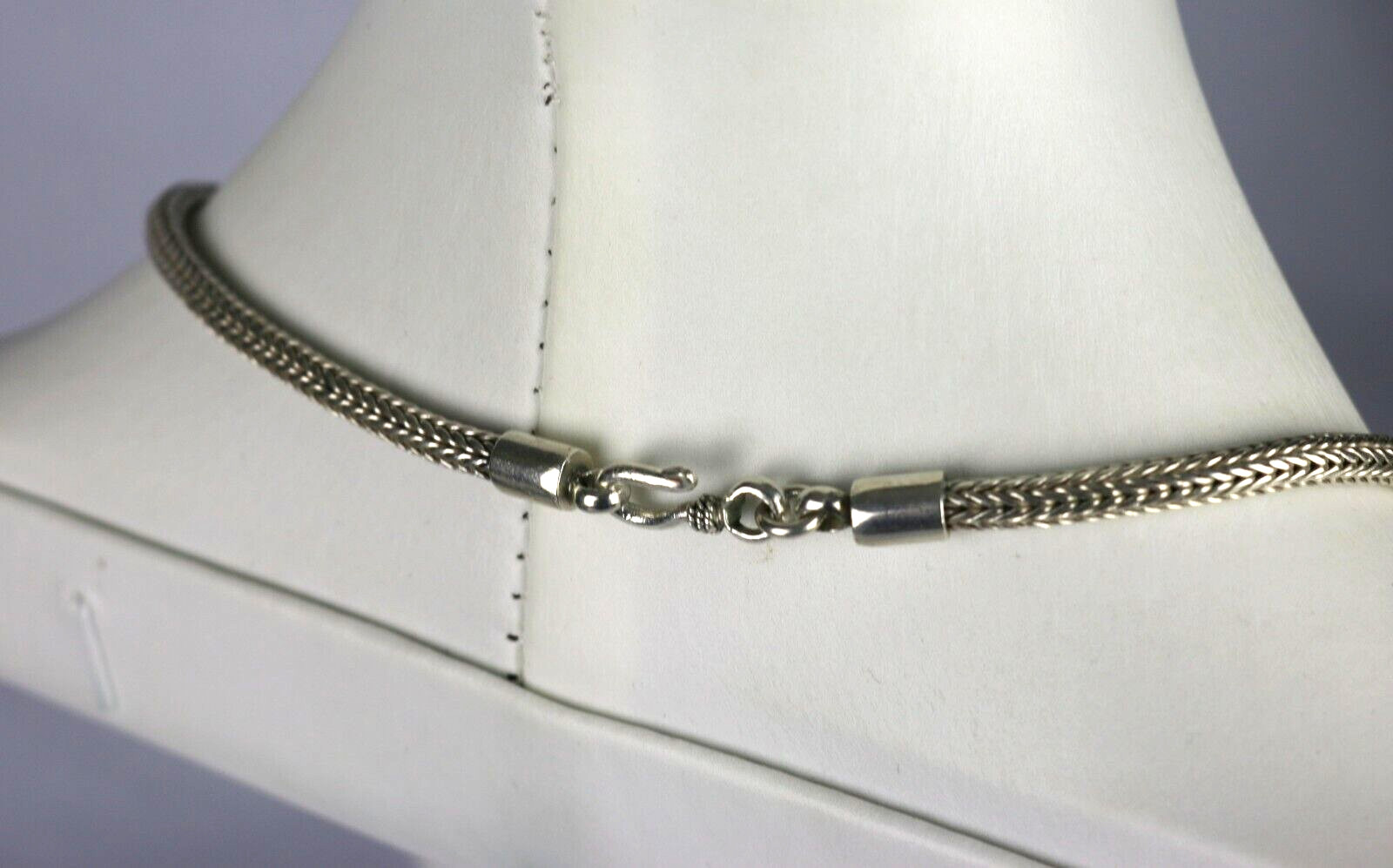 Vintage Sterling Silver 925 Spiga/ Wheat Chain w/ Green Peridot Pendant Necklace