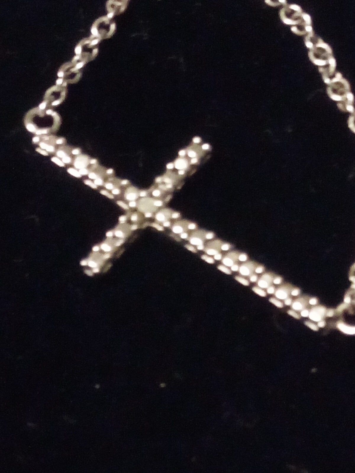 Vintage Sterling Silver Chain Necklace 15in W/ Cross Pendant Christian C17