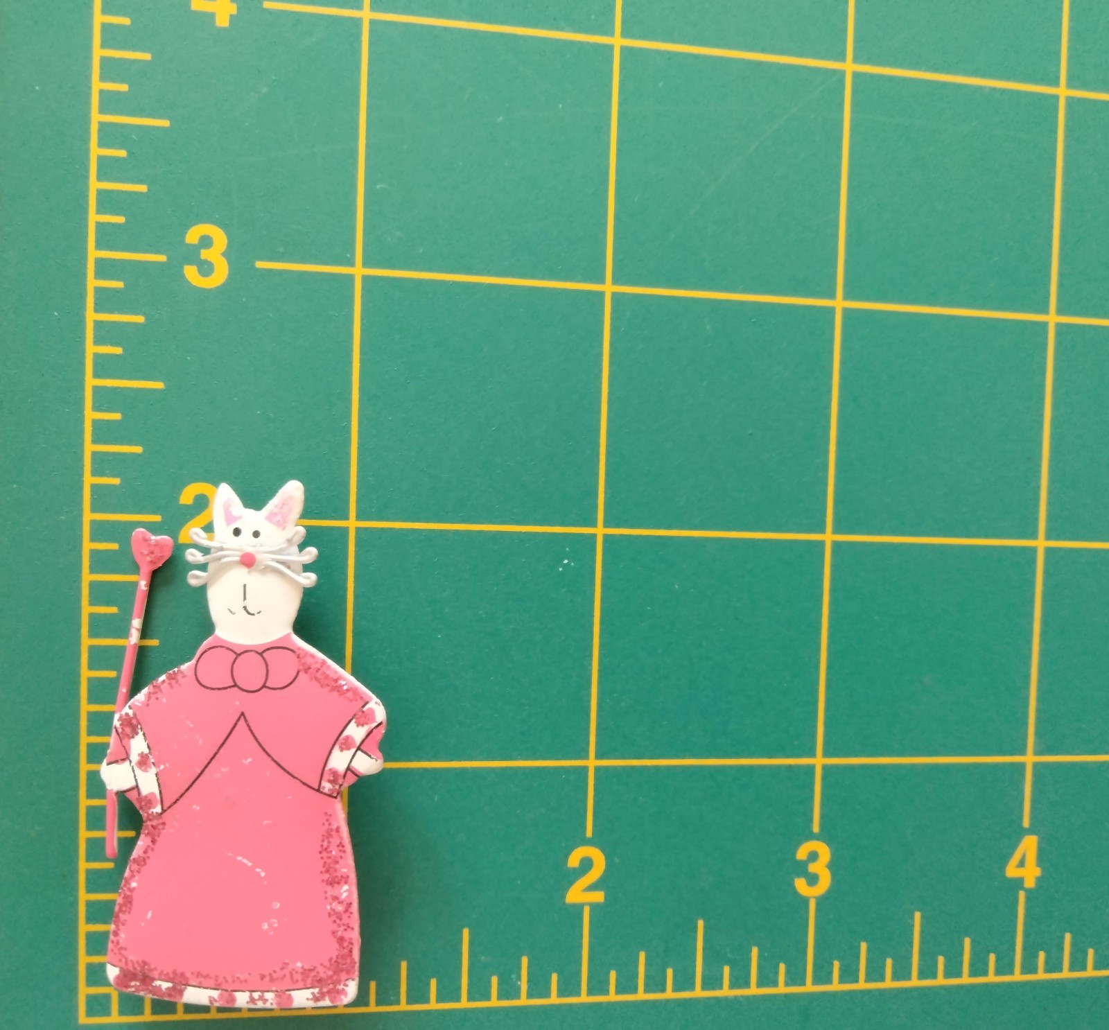 Handmade Whimsical Metallic Good Fairy Cat Brooch (164 – 2405)