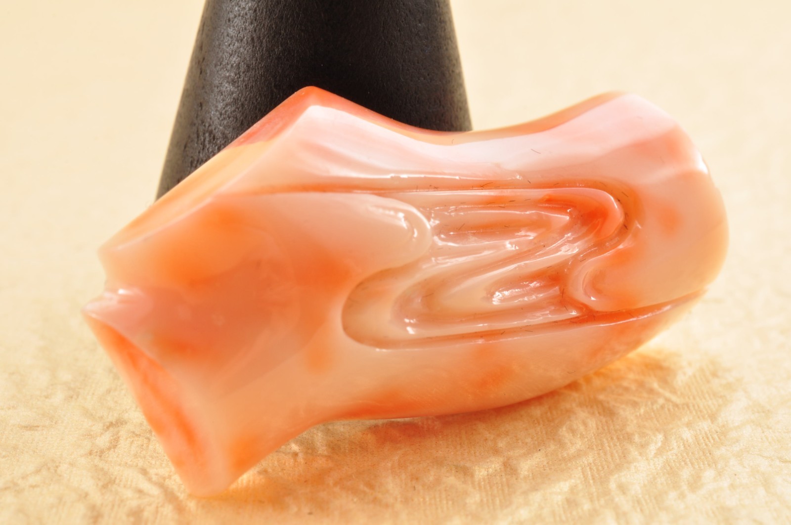Vintage pink coral OBIDOME “running water” Certificate, (39mm (1.53in) 64.5ct).