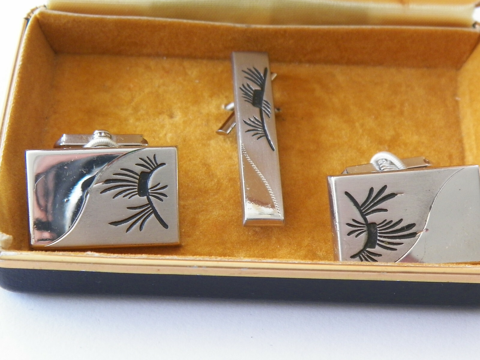 VNTG DI GINO STERLING SILVER CUFFLINKS 3 PC SET
