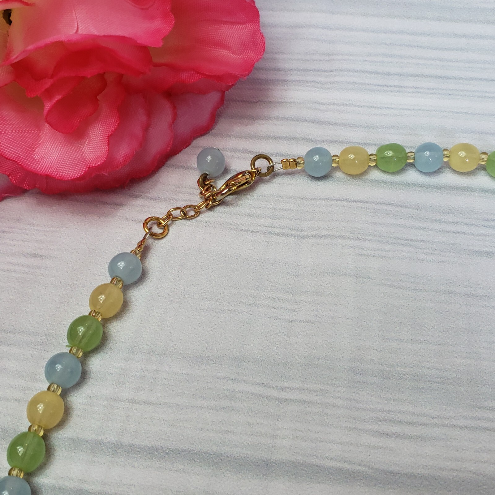 BOHEMIAN Pastel Glass Bead Choker Necklace Boho Multi Color Bead Collar