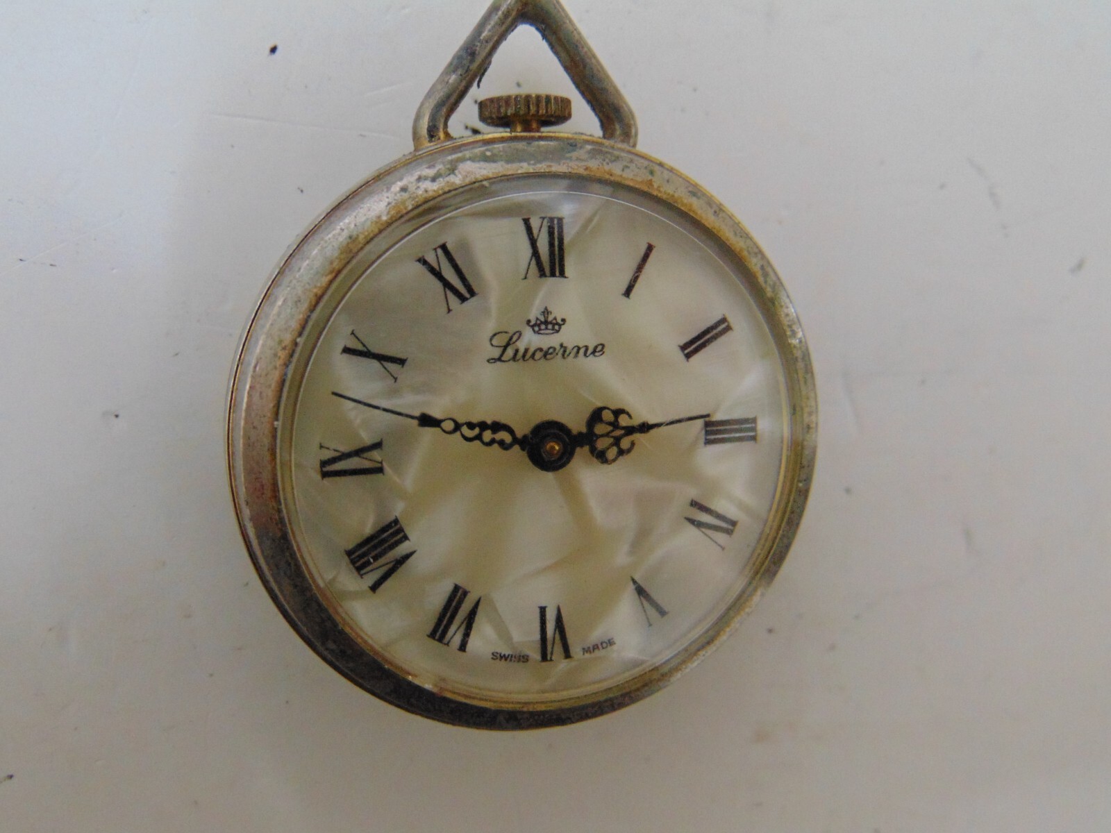Vintage Cameo Lucerne Swiss Made Necklace Pendant Manual Windup Mechanical Watch